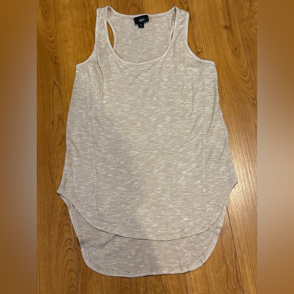 Chic Beige Knit Tank Top - Extra Small